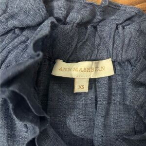 Ann Mashburn Denim Blue Ruffle Top